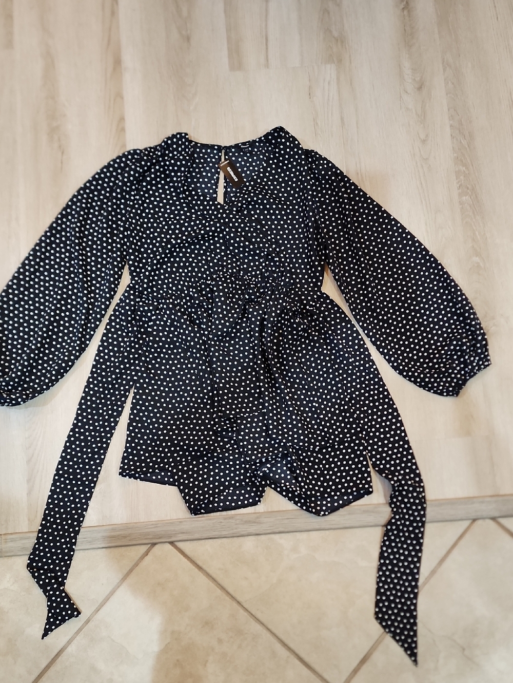 Express Black Polka Dot Skort